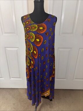 Vintage CYN African Peacock Print Dress!